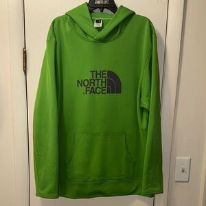 💥The North Face Men's Green Logo Hoodie 2XL Kangaroo Pocket